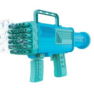 Macvi® szappanos lufipisztoly 34 lyukkal, színes szórakozás a szabadtéri tevékenységekhez, kék színű