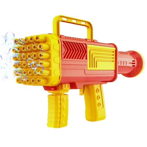 Macvi® szappanos lufipisztoly 34 lyukkal, színes szórakozás a szabadtéri tevékenységekhez, Sárga -Rózsa