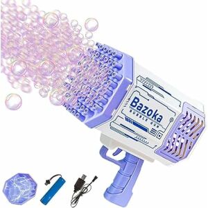 Macvi® Bubble Gun Bazooka, 69 lyuk, maximális szórakozás és színes buborékok , Lila