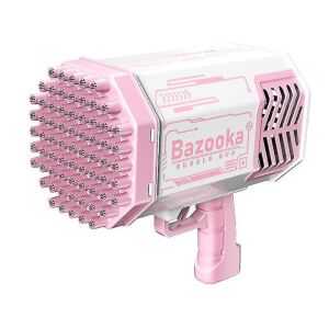 Macvi® Bubble Gun Bazooka, 69 lyuk, maximális szórakozás és színes buborékok , Rózsaszín