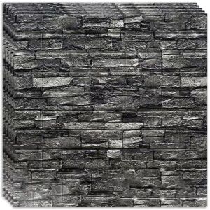 30 darabos készlet Öntapadós 3D tapéta, kívülről puha hab, modern design, bármilyen térbe illeszkedik, vízálló, méret 70x77, Macvi®, mintázat Brick Stone szürke