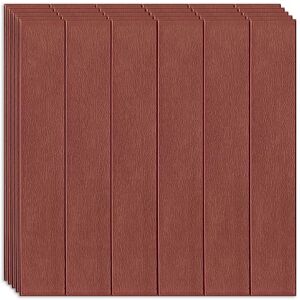 40 darabos készlet öntapadós 3D tapéta, kívülről puha hab, modern design, bármilyen térbe illeszkedik, vízálló, méret 70x77, Macvi®, sötétbarna fa panel minta