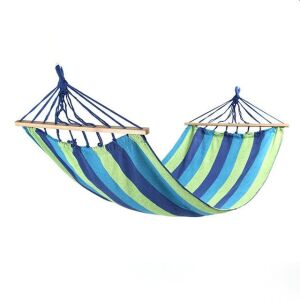 Macvi® Swing függőágy , Kék , 150 kg-os teherbírás , 2 fa rúddal