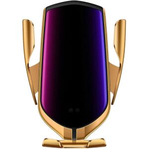 Macvi® autós tartó mobiltelefonokhoz vezeték nélküli töltővel és intelligens érzékelővel Intelligens érzékelő R1, USB, gyorstöltés funkcióval