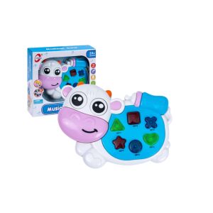 Macvi® Zenélő tehén interaktív játék, többszínű, fényekkel, zenével és hangokkal, 2+