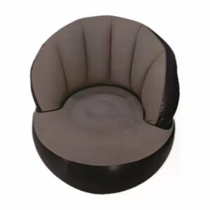 Kényelmes felfújható szék, pumpával, modern design, 85x70 cm-es méretek, ideális beltéri és kültéri használatra, szürke színű