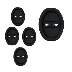 4 darabos Macvi® autózárvédő készlet, szilikon borítás az ajtók védelmére és díszítésére, fekete színben