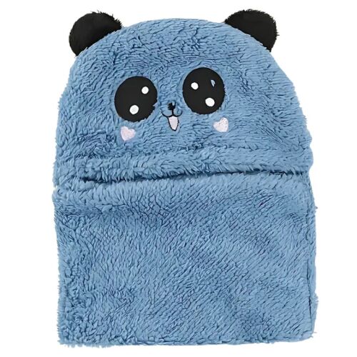 Gyermek Macvi® 2 az 1-ben balaclava, állatvilág témájú, mosolygós pandamackó, 1-5 éves korig, kék