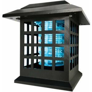 Macvi® rovarálló napelemes lámpa biztonsági rudakkal, be-/kikapcsoló gombbal, függő vagy szabadon álló, fekete színű