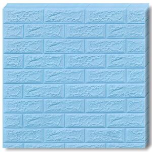 20 darabos készlet öntapadós 3D tapéta 3D, kívülről puha hab, modern design, bármilyen térbe illeszkedik, vízálló, méret 70x77, Macvi®, Tégla minta kék