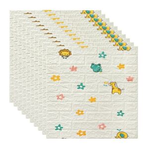 20 darabos készlet öntapadós 3D tapéta, kívülről puha hab, modern design, bármilyen térbe illeszkedik, vízálló, 70x77-es méret, Macvi®, Animal World Brick Pattern, állatvilág tégla minta