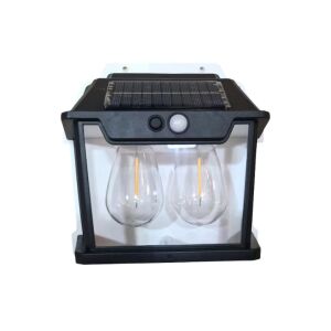 Macvi® napelemes fali lámpa dupla LED-del, 8 m-es mozgásérzékelővel, 3 világítási móddal, vezeték nélküli, IP65 vízálló, ideális hátsó udvarra és kertbe.