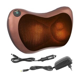 Macvi elektromos masszázspárna nyakra és hátra, fűtési funkcióval, 12V és 220V adapterekkel - Macvi