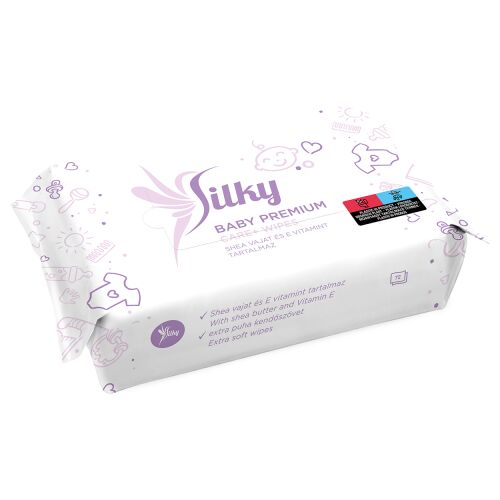 Silky Premium 72 lapos visszazárható ápoló baba törlőkendő