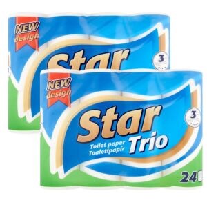 Star Trio 3-слойна тоалетна хартия 2x24 ролки 129645225