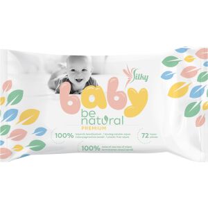 Silky Baby Be Natural Premium 72 lapos lebomló, lehúzható baba törlőkendő