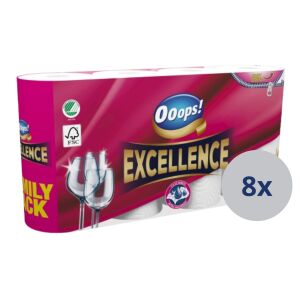 Ooops! Excellence 3-lagiges Papierhandtuch, 8 Rollen Familienpackung - Papiertücher