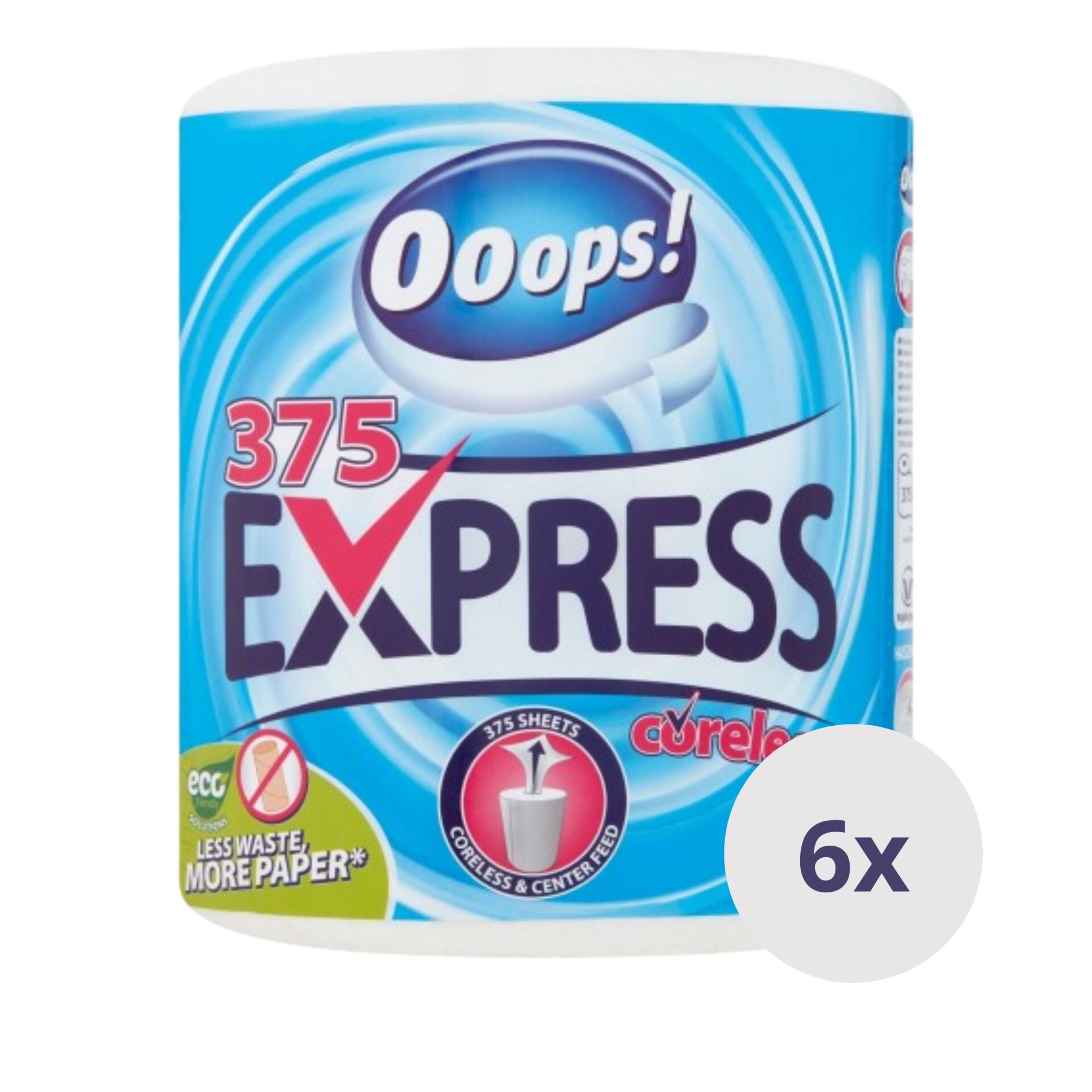 E-shop Ooops! Express 375 2-vrstvové papierové utierky pre domácnosť 6x1 rolka
