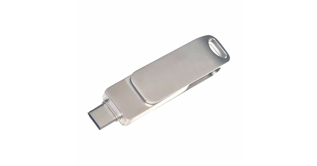 SIKS Metal Memory Stick 4 az 1-ben, 1 TB, USB 3.0-val, Type-C, USB C és Lightning, 360°-ban forgatható, vízálló, C típusú porttal, Lightning és USB C porttal rendelkező telefonnal/eszközökkel 129648835