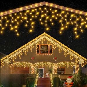 SIKS Jégcsap karácsonyi fényfüzér ház külső díszítésére, meleg fehér LED-ek - SIKS