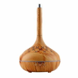 SIKS bézs fa erezetű párásító és aroma diffúzor LED lámpákkal - Levegőkezelés