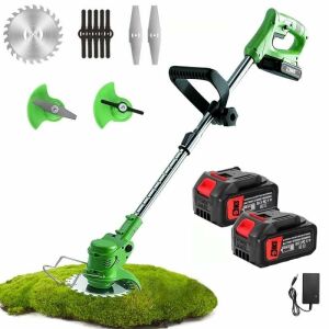 SIKS 24V akkus elektromos fűkasza állítható karral, pengékkel és vágótárcsával - SIKS