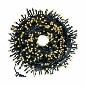 SIKS 15m LED fényfüzér, meleg fehér, sötétzöld vezeték - SIKS