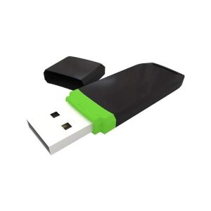 SIKS 16GB fekete USB flash meghajtó zöld díszítéssel, nyitott - Pendrive