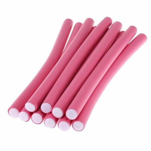 SIKS rózsaszín rugalmas hajcsavaró szett, 10 darab