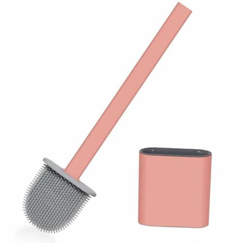 SIKS WC kefe, rugalmas, szilikon, műanyag alátéttel, modern megjelenés, rózsaszín