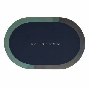 SIKS Fürdőszobai szőnyeg, Ovális, Sötétkék, Csúszásgátló - Fürdőszoba bútor