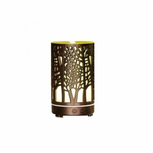 SIKS aromaterápiás párásító többszínű LED-del, ultrahangos párásító, sötét fa modell - SIKS