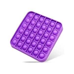 Szögletes nézet a SIKS Pop It Now lila négyzet alakú fidget játékról - SIKS