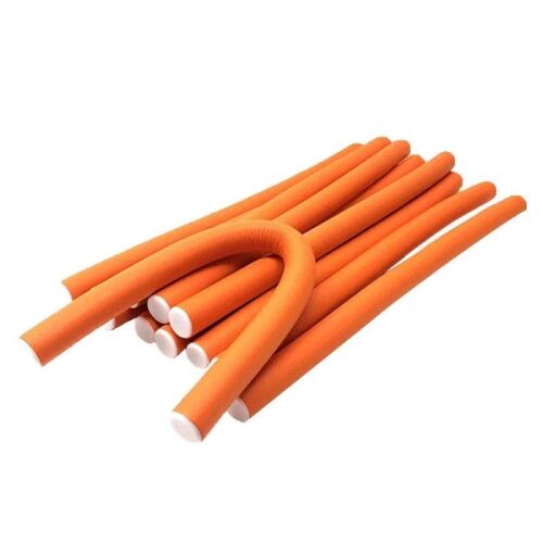 SIKS hajcsavaró készlet, 10 db, nedves/száraz hajra felvihető, rugalmas, 1-es számú, narancssárga színű