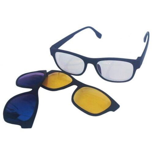 SIKS fekete mágneses felcsíptetős napszemüveg cserélhető lencsékkel