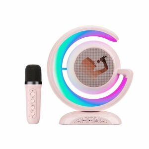SIKS YS110 Rózsaszín Karaoke Gép Vezeték Nélküli Mikrofonnal és RGB LED Fényekkel - SIKS