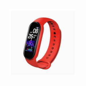 SIKS M5 piros fitnesz karkötő lépésszámlálóval és értesítésekkel - SIKS