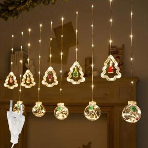SIKS karácsonyi függönylámpák gömbökkel és karácsonyfa figurákkal - SIKS