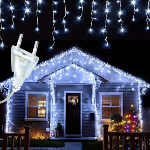 SIKS Jégcsap fényfüzér, 400 LED, Hideg fehér, Ház dekoráció - Fényfüzér