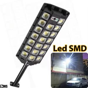 SIKS napelemes utcai lámpa 520 SMD LED-del, alkonyat- és mozgásérzékelővel, oszlopra szerelve - SIKS