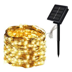 SIKS 200 LED-es napelemes fényfüzér, meleg fehér, 20 méter - Fényfüzér