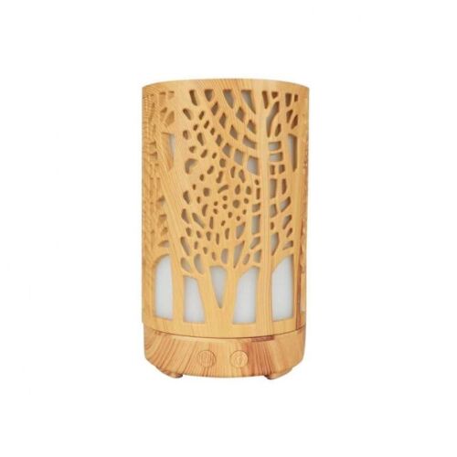 SIKS aromaterápiás párásító 7 színű LED lámpával, fa mintás, világos fa színben