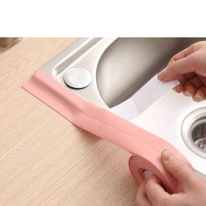 SIKS rózsaszín fröccsenésgátló szalag felhelyezése a mosogató szélére - SIKS