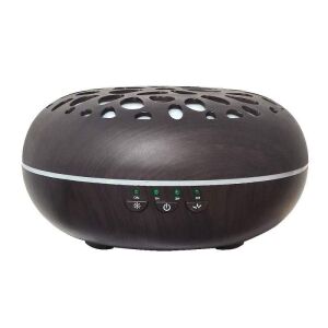 SIKS 500ml aromaterápiás diffúzor többszínű LED-del, sötét fa kivitel - Levegőkezelés