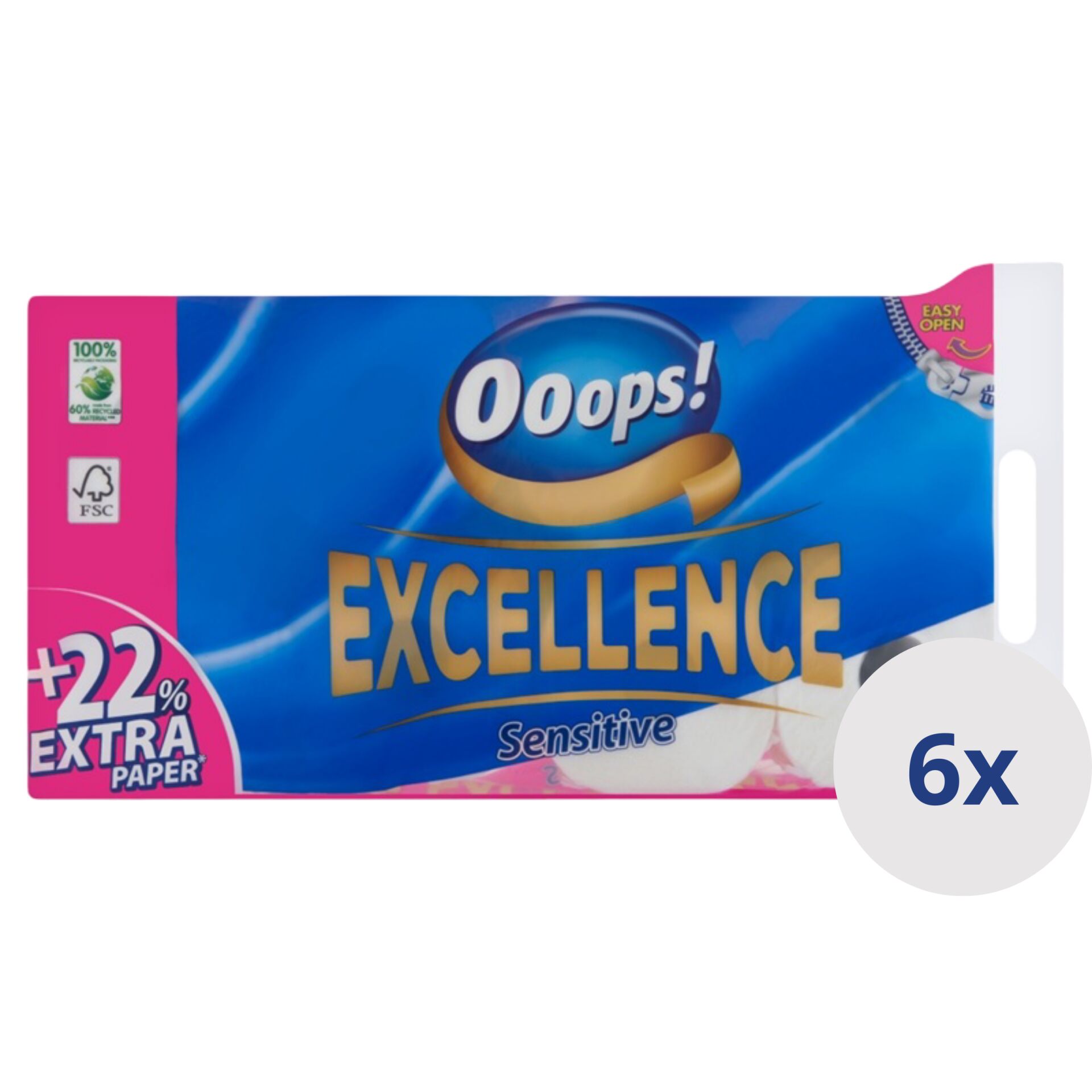 E-shop Ooops! Toaletný papier Excellence Sensitive 3 Ply 6x16 roliek