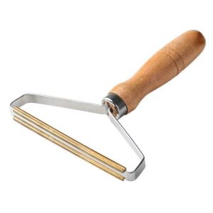 SIKS újrafelhasználható fogkefe korpásodásra és állatszőrre, fa nyél, acélpenge, könnyen használható, természetes fa színű 145346563 - SIKS