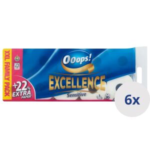 Ooops! Excellence Sensitive 3-lagiges Toilettenpapier 6x20 Rollen Pack - Papierprodukte für den Haushalt