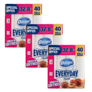 Ooops! Everyday Pfirsich 3 Lagen Toilettenpapier 3x40 Rollen