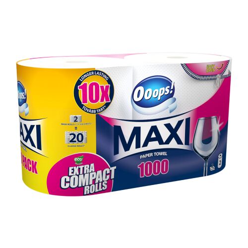 Ooops! Maxi Duo 1000 2-ply Paper towel 2 rolls
