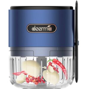 Konyhai aprító, daráló, vezeték nélküli, 40 W teljesítmény, 150 ml-es, hordozható, tölthető, Deerma JS100, sötétkék 129672769 - Kézi aprító